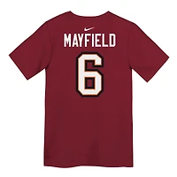 T-shirt Nike Baker Mayfield rouge pour enfant d'âge préscolaire avec nom et numéro de joueur des Tampa Bay Buccaneers