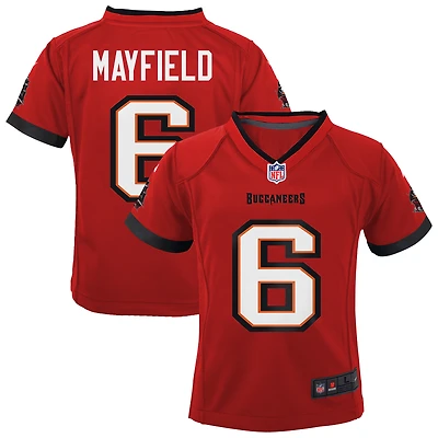 Maillot de jeu Nike Baker Mayfield rouge des Tampa Bay Buccaneers pour enfant d'âge préscolaire