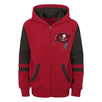 Sweat à capuche entièrement zippé rouge Tampa Bay Buccaneers Stadium préscolaire