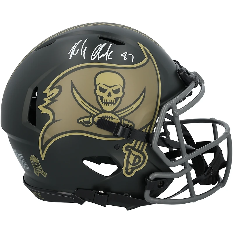 Rob Gronkowski Tampa Bay Buccaneers Autographed Riddell 2025 Salute To Service Speed Authentic Helmet