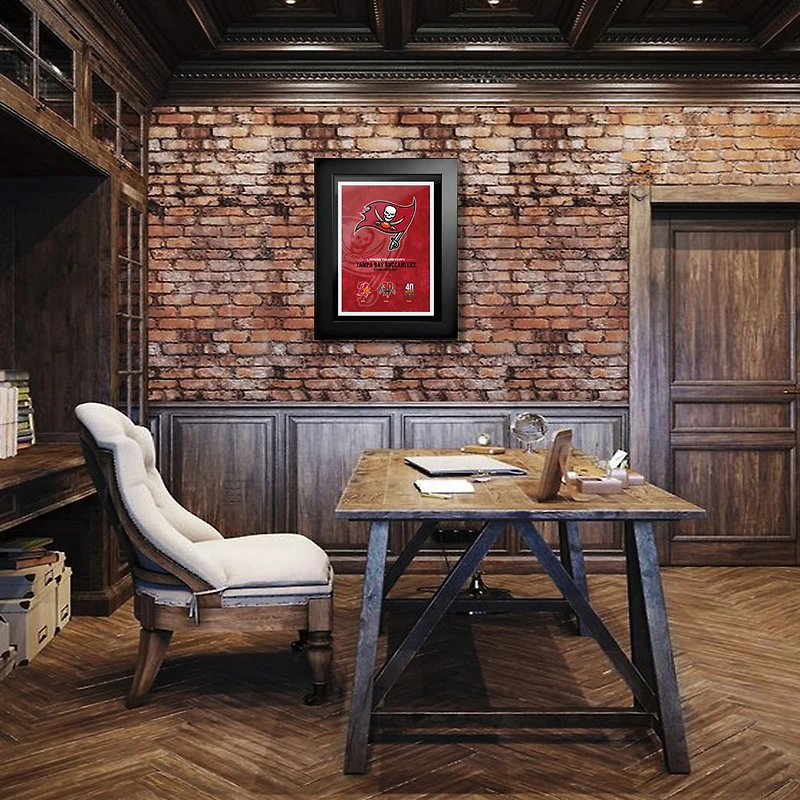 Tampa Bay Buccaneers - 18'' x 24'' Logos to History Framed Art