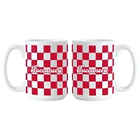 Lot de 2 tasses à motif de damier de 15 oz des Buccaneers de Tampa Bay