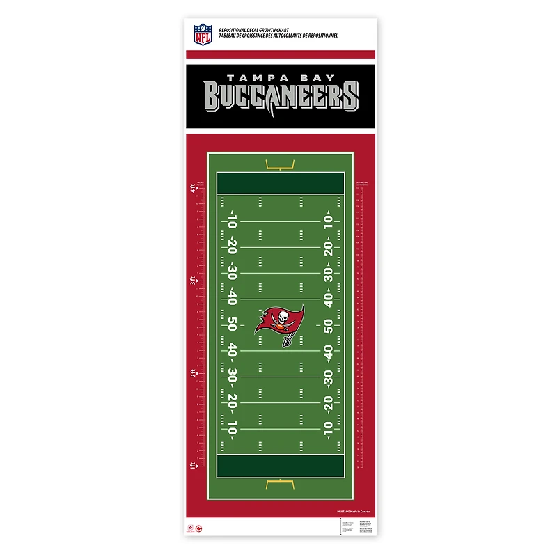 Tampa Bay Buccaneers - Tableau de croissance des décalcomanies repositionnables sur le terrain de 24 `` x 60 ''
