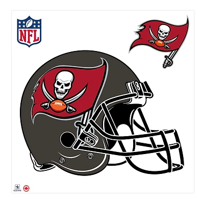 Tampa Bay Buccaneers - Autocollant mural repositionnable pour casque d'équipe 36''