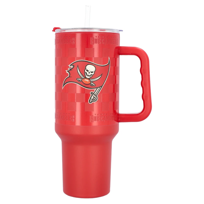 Verre à damier en acier inoxydable de 40 oz des Buccaneers de Tampa Bay