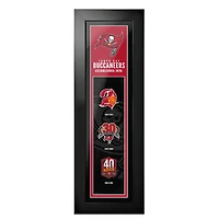 Tampa Bay Buccaneers - Tableau encadré « Logos et Histoire » (15 x 56 cm)