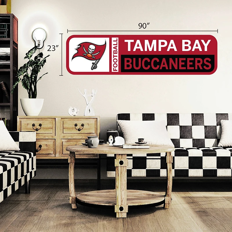 Tampa Bay Buccaneers - Sticker mural de repositionnement d'équipe 90'' x 23''