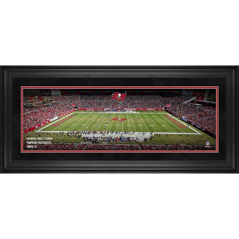 Photographie panoramique encadrée des Buccaneers de Tampa Bay (10" x 30") du stade Raymond James