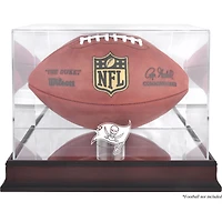 Vitrine de présentation du logo de football des Buccaneers de Tampa Bay en acajou avec dos miroir