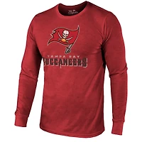 Tampa Bay Buccaneers Majestic Threads Lockup Tri-Blend Long Sleeve T-Shirt - Red