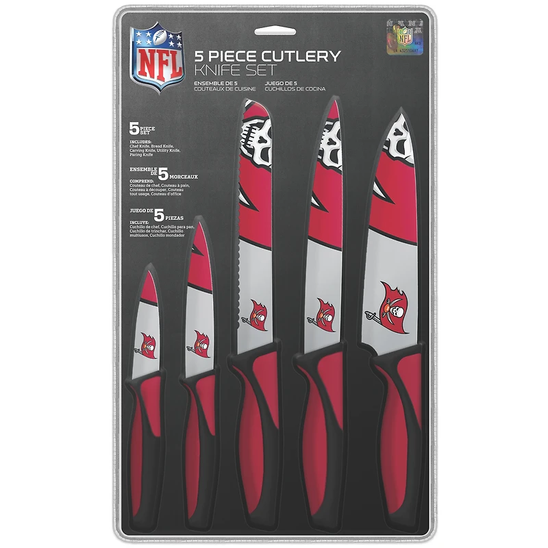 The Sports Vault Tampa Bay Buccaneers - Ensemble de 5 couteaux de cuisine