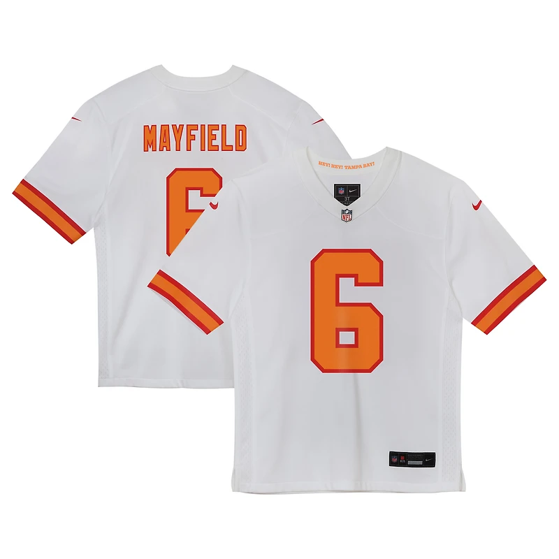 Maillot de match blanc '76 des Tampa Bay Buccaneers pour tout-petits Baker Mayfield