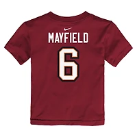 T-shirt Nike Baker Mayfield rouge pour tout-petit avec nom et numéro de joueur des Tampa Bay Buccaneers