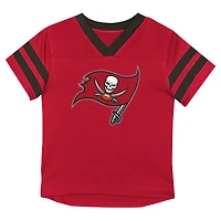 Toddler Outerstuff Red/Pewter Tampa Bay Buccaneers Red Zone V-Neck T-Shirt & Pants Set