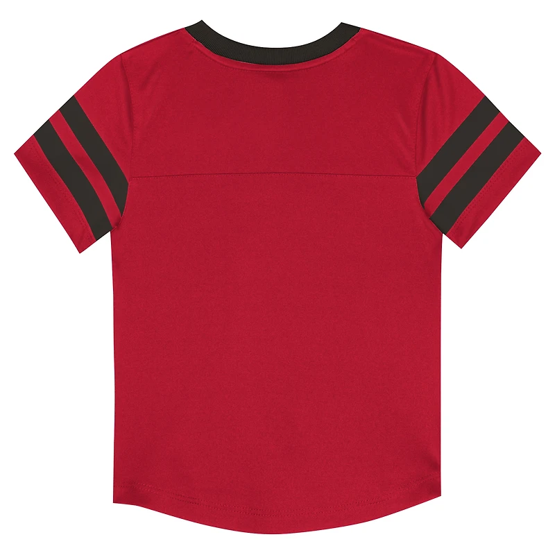 Toddler Outerstuff Red/Pewter Tampa Bay Buccaneers Red Zone V-Neck T-Shirt & Pants Set
