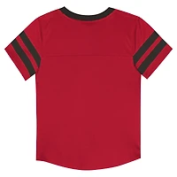 Toddler Outerstuff Red/Pewter Tampa Bay Buccaneers Red Zone V-Neck T-Shirt & Pants Set