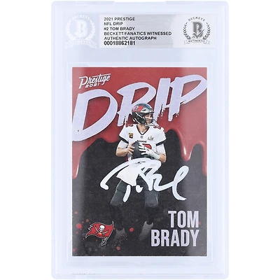 Carte authentifiée par Tom Brady (Tampa Bay Buccaneers) - Panini Prestige Drip White Ink 2021 #ND-TB - Beckett Fanatics Witnessed