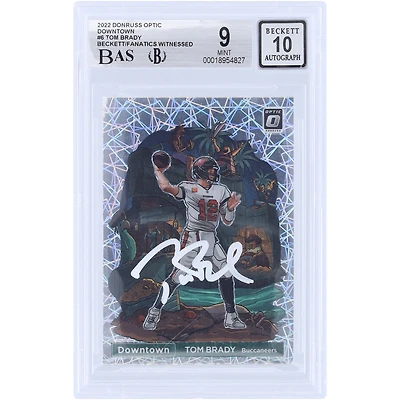Tom Brady Tampa Bay Buccaneers Autographed 2022 Panini Donruss Optic Downtown #DT-TB Beckett Fanatics Witnessed Authenticated 9/10 Card