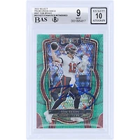 Tom Brady Tampa Bay Buccaneers Autographed 2022 Panini Select Green Disco Prizm #207 #5/5 Beckett Fanatics Witnessed Authenticated 9/10 Card
