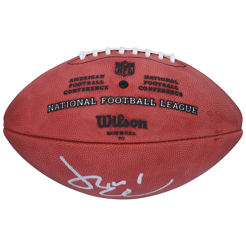 Ballon de football rétro Wilson autographié par Tom Brady des Buccaneers de Tampa Bay pour la 50e saison