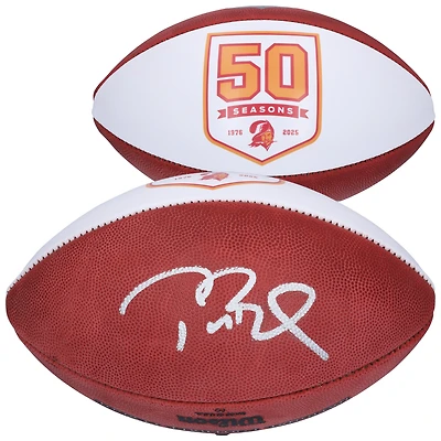 Tom Brady Tampa Bay Buccaneers Autographed 50th Season Retro Wilson Football  