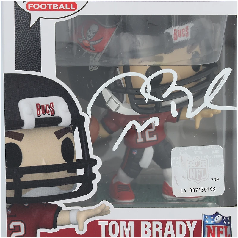 Figurine Funko Pop! dédicacée de Tom Brady, maillot rouge n° 157, des Buccaneers de Tampa Bay