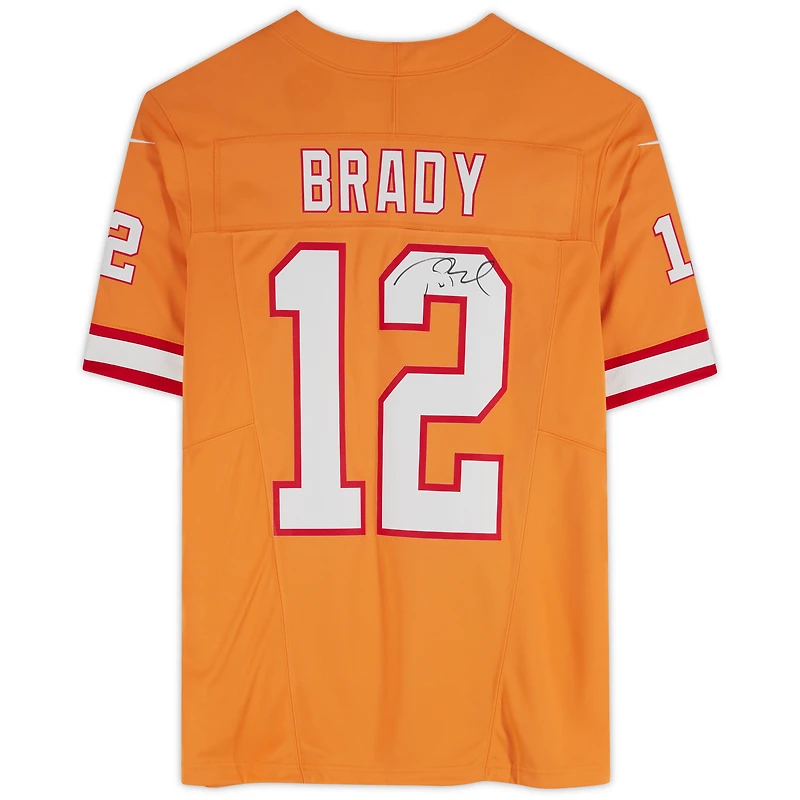 Tom Brady Tampa Bay Buccaneers Autographed Nike Orange Throwback Vapor F.U.S.E. Limited Jersey