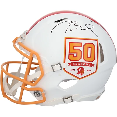Tom Brady Tampa Bay Buccaneers Autographed Riddell 50th Season Retro Speed Authentic Helmet  