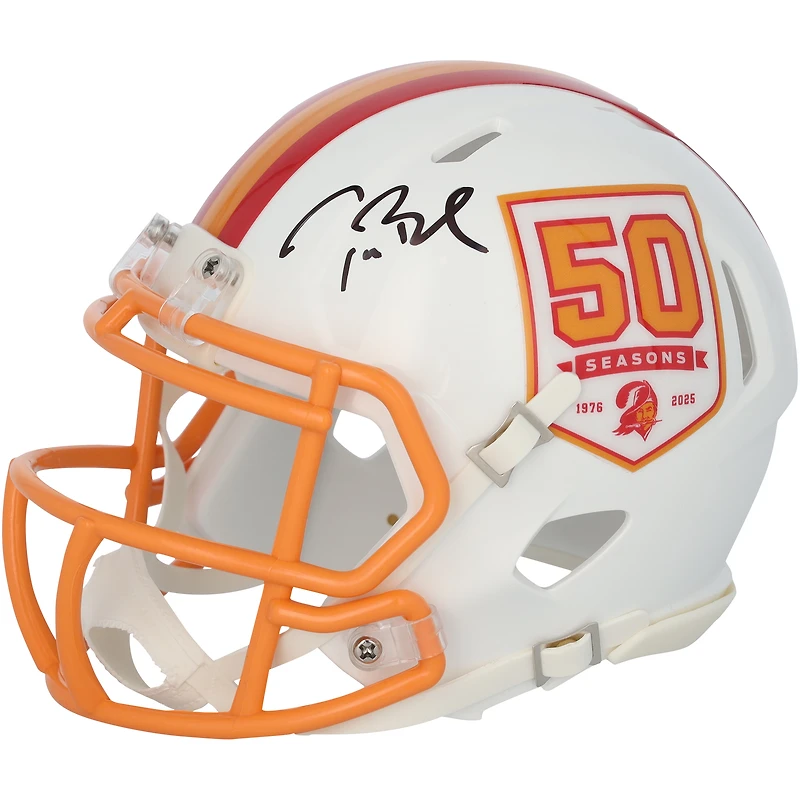 Tom Brady Tampa Bay Buccaneers Autographed Riddell 50th Season Retro Speed Mini Helmet