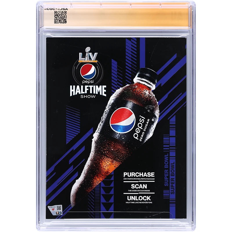 Programme du Super Bowl LV authentifié par CGC et autographié par Tom Brady (Buccaneers de Tampa Bay) du 7 février 2021, avec inscription « SB LV MVP ».