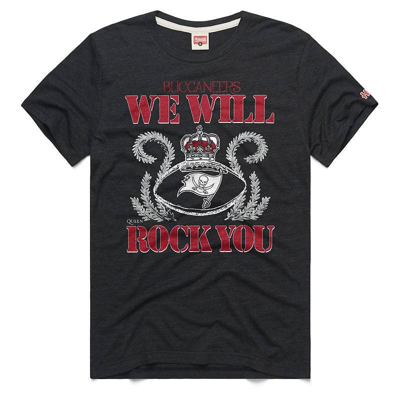 Unisex Homage Charcoal Tampa Bay Buccaneers 2026 NFL Schedule Queen Tri-Blend T-Shirt