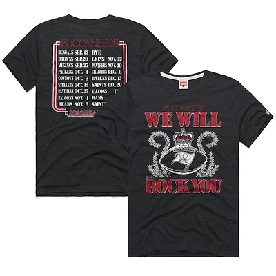Unisex Homage Charcoal Tampa Bay Buccaneers 2026 NFL Schedule Queen Tri-Blend T-Shirt