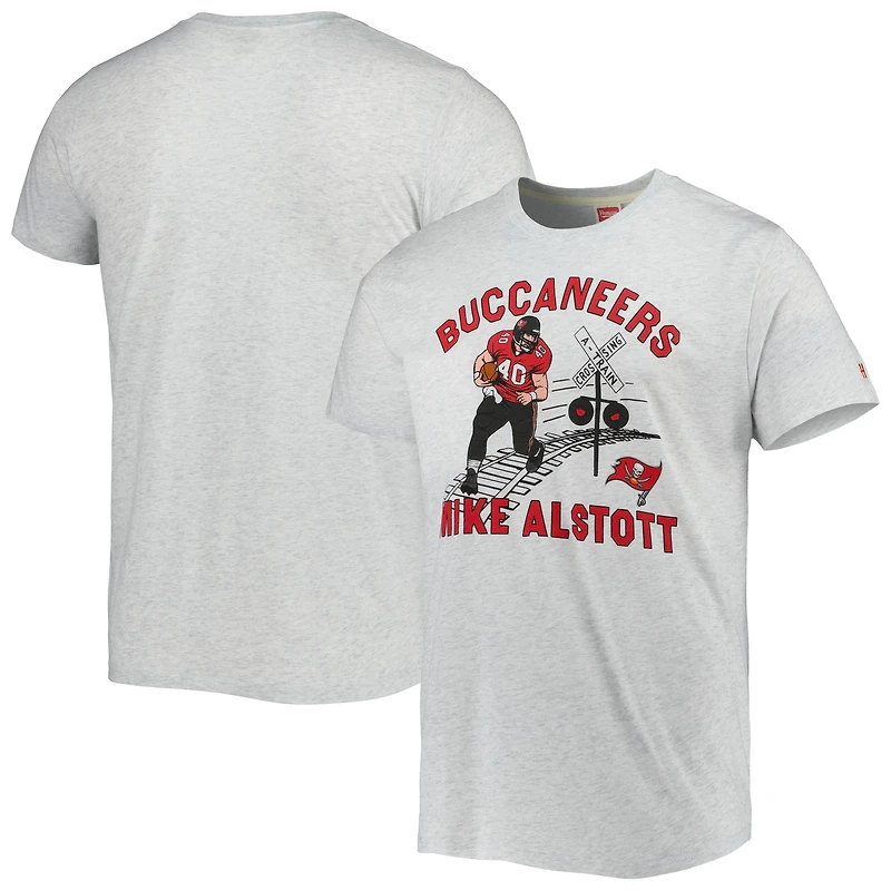 Unisex Homage Mike Alstott Ash Tampa Bay Buccaneers Caricature Retired Player Tri-Blend T-Shirt