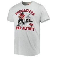 T-shirt unisexe en mélange de trois matières, hommage à Mike Alstott, joueur retraité des Tampa Bay Buccaneers, avec caricature.