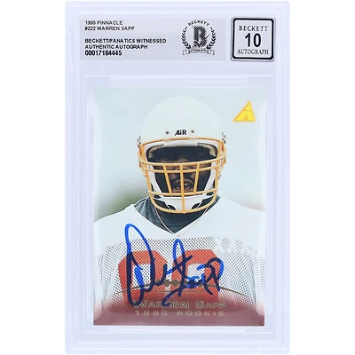 Warren Sapp Tampa Bay Buccaneers Autographed 1995 Pinnacle #222 Beckett Fanatics Witnessed Authenticated Rookie Card