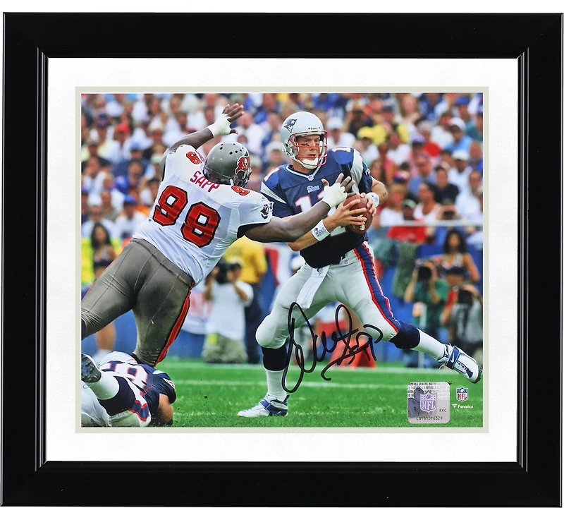 Warren Sapp Tampa Bay Buccaneers Autographed 8" x 10" Sack vs. New England Patriots Photograph