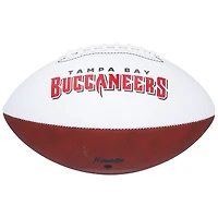 Ballon de football Franklin White Panel autographié par Warren Sapp des Tampa Bay Buccaneers avec l'inscription « HOF 13 »