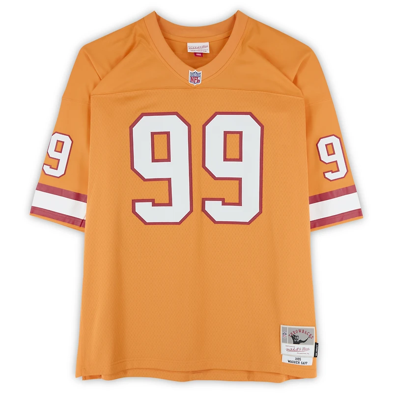 Maillot Mitchell & Ness Legacy orange 1995 autographié par Warren Sapp des Buccaneers de Tampa Bay