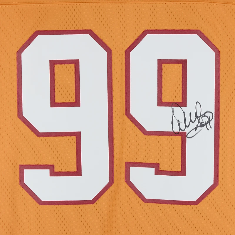 Maillot Mitchell & Ness Legacy orange 1995 autographié par Warren Sapp des Buccaneers de Tampa Bay