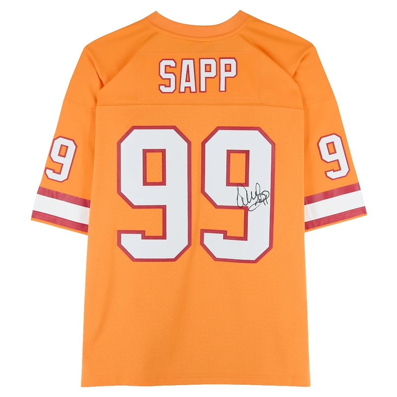 Warren Sapp Tampa Bay Buccaneers Autographed Orange Mitchell & Ness 1995 Legacy Jersey