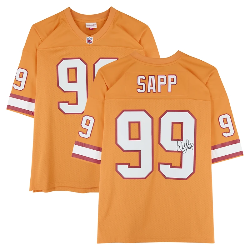 Warren Sapp Tampa Bay Buccaneers Autographed Orange Mitchell & Ness 1995 Replica Jersey  
