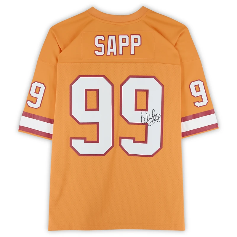 Warren Sapp Tampa Bay Buccaneers Autographed Orange Mitchell & Ness 1995 Replica Jersey  