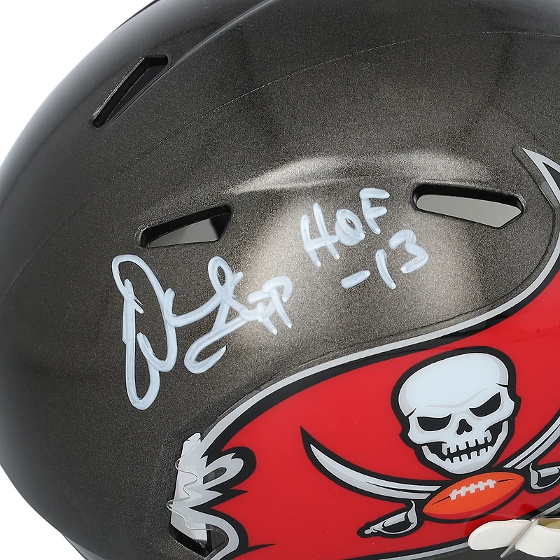Casque Riddell Speed ​​Mini autographié par Warren Sapp des Tampa Bay Buccaneers avec inscription « HOF 13 »
