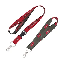 WinCraft Tampa Bay Buccaneers Lot de 2 cordons avec boucle amovible et sangle pour clés