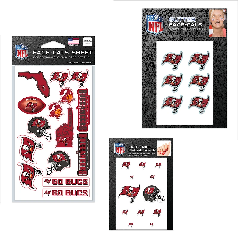Ensemble de tatouages sans eau WinCraft Tampa Bay Buccaneers 4" x 7"