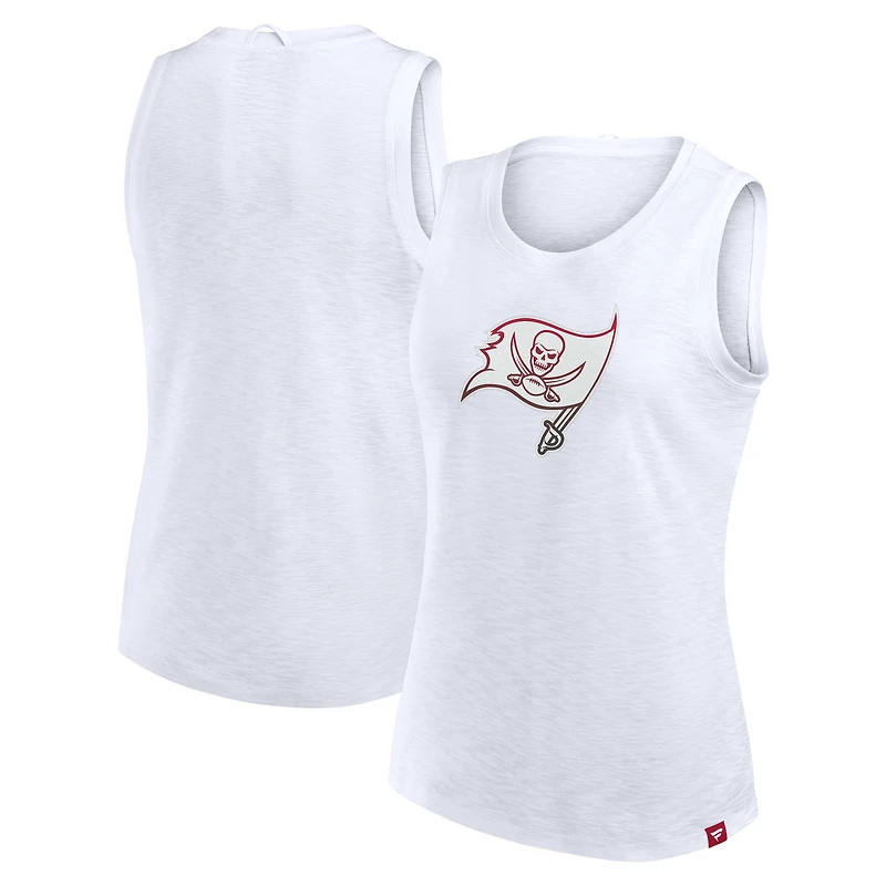 Débardeur flammé blanc Tampa Bay Buccaneers Fanatics pour femme