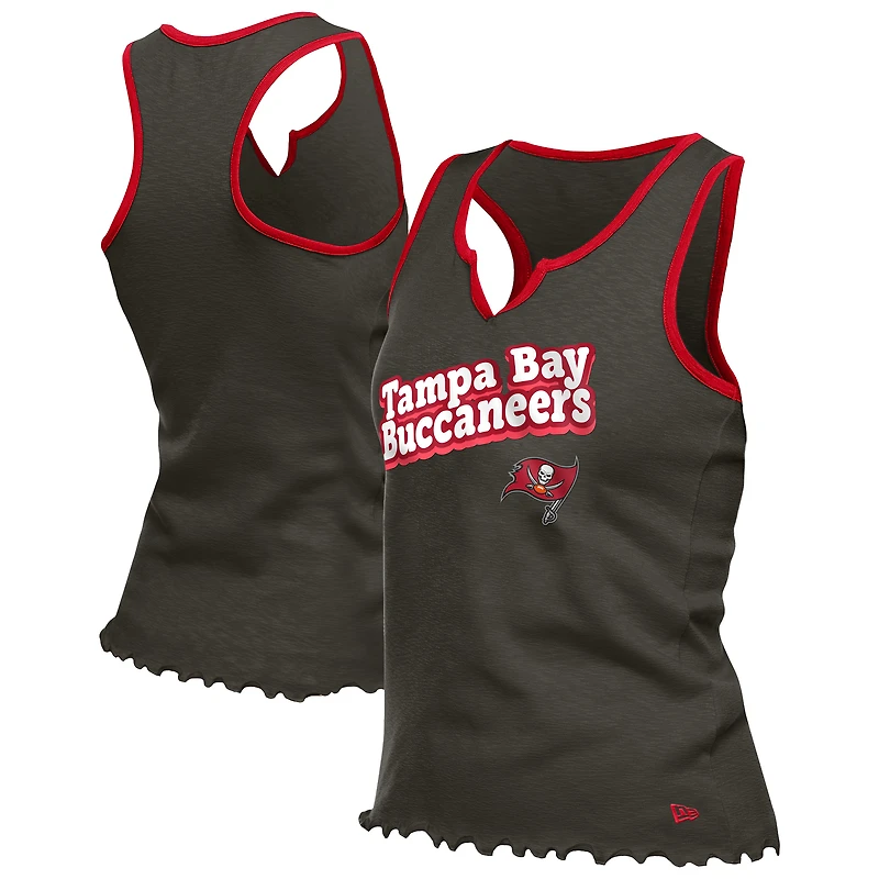 Débardeur tri-mélange à ourlet en étain et col cranté des Buccaneers de Tampa Bay pour femme New Era