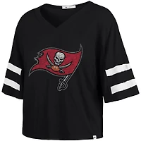 Women's '47 Black Tampa Bay Buccaneers Premier Scout Cropped V-Neck T-Shirt