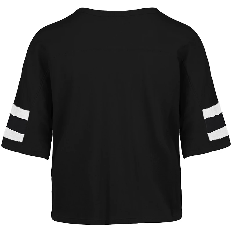 Women's '47 Black Tampa Bay Buccaneers Premier Scout Cropped V-Neck T-Shirt