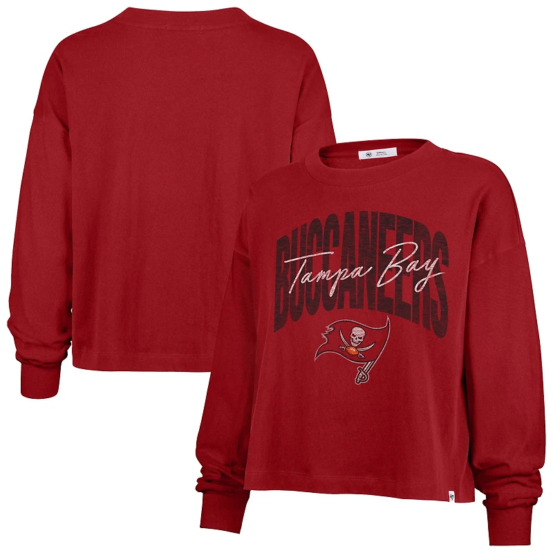 T-shirt court à manches longues rouge '47 Tampa Bay Buccaneers Muse Sydney pour femme